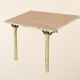 Wooden Lean-To Gazebo with Cedar Featheredge Roof – Space-Saving Garden Shelter