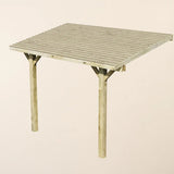 Wooden Lean-To Gazebo with Treated Featheredge Roof - Pressure-Treated Garden Structure
