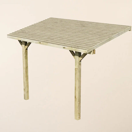 Wooden Lean-To Gazebo with Treated Featheredge Roof - Pressure-Treated Garden Structure