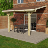 Wooden Gazebo – Katepal Brown Shingle Roof – Lean-To Design - Premium Weatherproof Garden Shelter