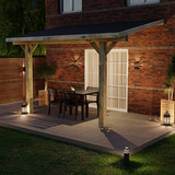 Wooden Lean-To Gazebo with Katepal Black Shingle Roof - Modern Weatherproof Garden Shelter