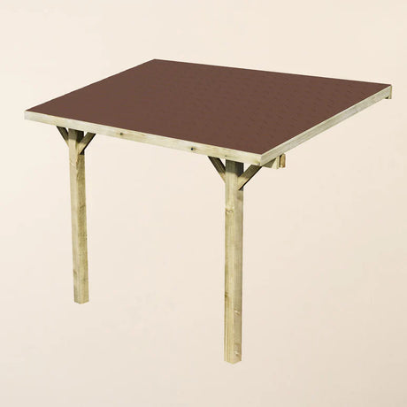 Wooden Gazebo – Katepal Brown Shingle Roof – Lean-To Design - Premium Weatherproof Garden Shelter