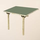 Wooden Lean-To Gazebo with Katepal Green Shingle Roof - Premium Wall-Mounted Garden Gazebo