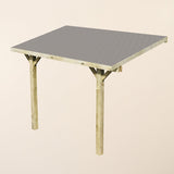 Wooden Lean-To Gazebo with Katepal Grey Shingle Roof - Premium Wall-Mounted Garden Gazebo