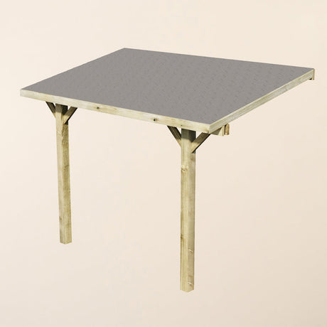 Wooden Lean-To Gazebo with Katepal Grey Shingle Roof - Premium Wall-Mounted Garden Gazebo