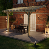 Wooden Lean-To Pergola with Open Slat Roof - Outdoor Garden Pergola Structure
