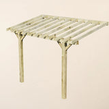 Wooden Lean-To Pergola with Open Slat Roof - Outdoor Garden Pergola Structure