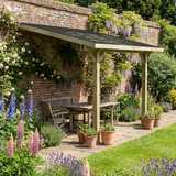 Wooden Lean-To Gazebo with Katepal Black Shingle Roof - Modern Weatherproof Garden Shelter