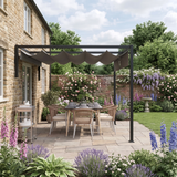 2m x 3m Lean-To Pergola – Dark Grey Wall Mounted Patio Cover