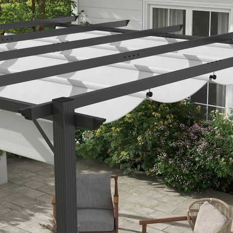 3m x 3m Aluminium Pergola Gazebo – Light Grey Canopy Awning, Outdoor Garden Sun Shade Shelter for BBQ & Patio