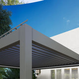 3m x 3m Electric Louvered Aluminium Pergola – Remote Control Roof, Built-In LED Lights, Integrated Drainage, UV & Water Resistant Hardtop Gazebo