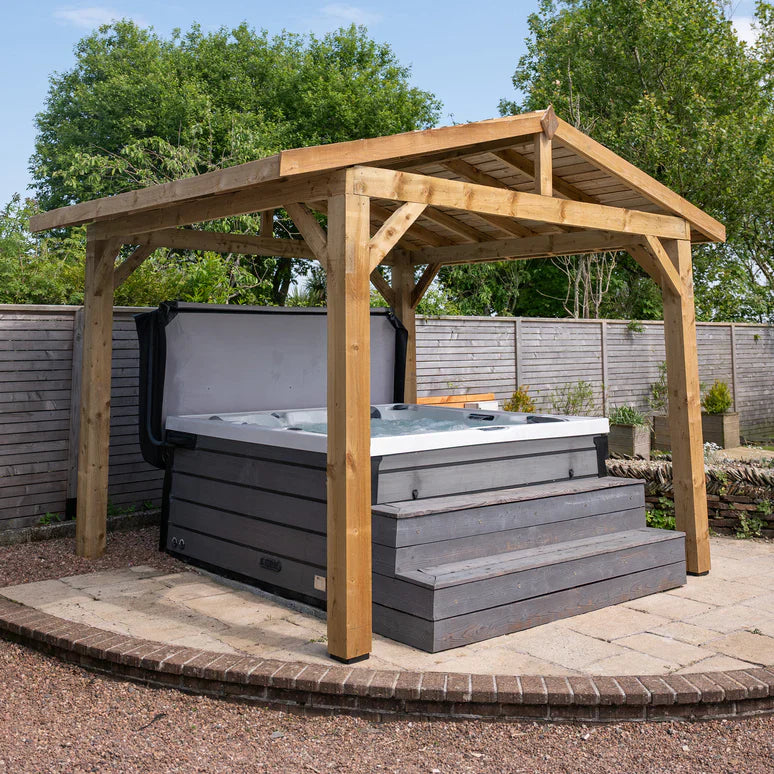 Wooden Apex Gazebo with Treated Featheredge Roof - Classic Garden Gazebo (No Overhang)