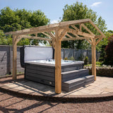 Wooden Apex Pergola with Open Roof & Overhang - Premium Outdoor Garden Structure