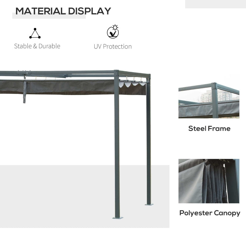 3m x 2m Grey Metal Pergola – Outdoor Patio Shade Shelter