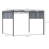 3m x 3m Steel Pergola – Sliding Retractable Roof Outdoor Shade