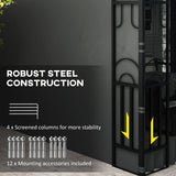 3m x 3m Black Lean-To Pergola – Wall Mounted Patio Shade Cover