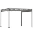 3m x 3m Retractable Roof Garden Pergola – Grey Sun Shade Canopy, Outdoor Patio Shelter