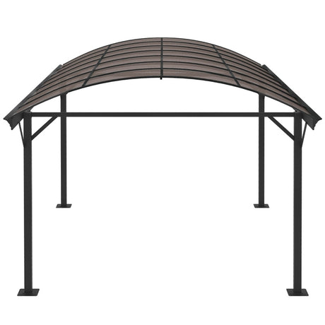 5m x 3m Aluminium Hardtop Gazebo – Brown Polycarbonate Roof Shelter