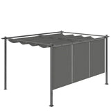 3m x 4m Metal Pergola – Sliding Canopy Roof with Roller Blind UPF30+
