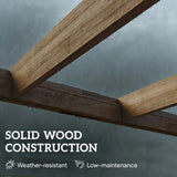 3x3m Lean-To Wooden Pergola Kit – Light Brown Decorative Garden Gazebo with Concrete Anchors & Stable Support Frame