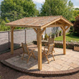 Oak Wooden Gazebo - Cedar Shingle Roof - Apex Design - With Overhang