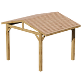 Oak Wooden Gazebo - Cedar Featheredge Roof - Apex Design - No Overhang