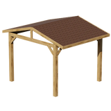 Oak Wooden Gazebo - Katepal Brown Shingle Roof - Apex Design - No Overhang