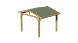 Oak Wooden Gazebo - Katepal Green Shingle Roof - Apex Design - No Overhang