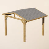 Oak Wooden Gazebo - Katepal Grey Shingle Roof - Apex Design - With Overhang
