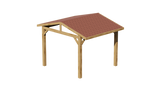Oak Apex Gazebo with Katepal Red Shingle Roof – No Overhang Design