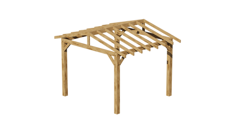 Oak Apex Pergola with Open Roof – No Overhang Design