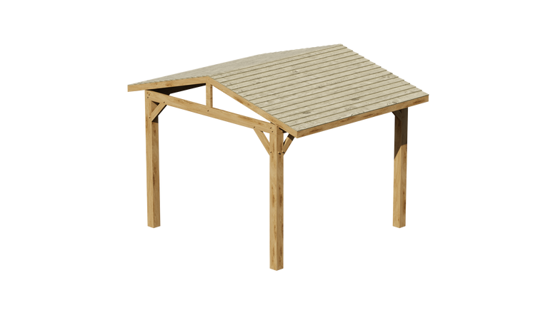 Oak Apex Gazebo with Treated Featheredge Roof – No Overhang Design