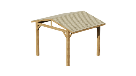 Oak Apex Gazebo with Treated Featheredge Roof – No Overhang Design