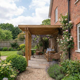 Oak Wooden Gazebo - Cedar Featheredge Roof - Lean-To Design