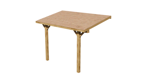 Oak Wooden Gazebo - Cedar Featheredge Roof - Lean-To Design