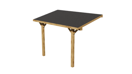 Oak Lean-To Gazebo with Katepal Black Shingle Roof