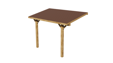 Oak Lean-To Gazebo with Katepal Brown Shingle Roof