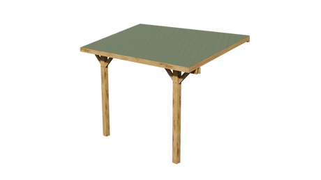 Oak Lean-To Pergola with Katepal Green Shingle Roof