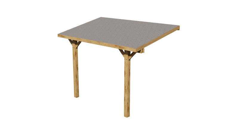 Oak Lean-To Gazebo with Katepal Grey Shingle Roof