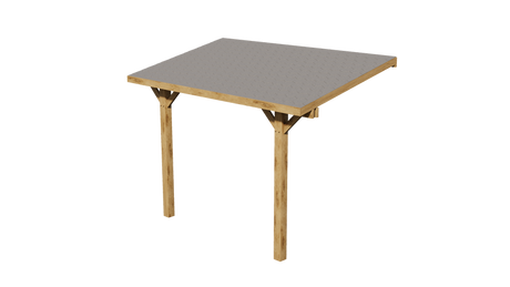 Oak Lean-To Gazebo with Katepal Grey Shingle Roof