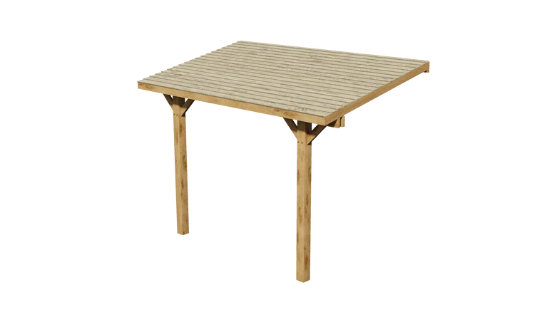 Oak Lean-To Gazebo with Treated Featheredge Roof