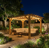 Oak Flat Roof Pergola with Open Roof Design