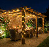 Oak Lean-To Pergola with Open Roof Design