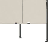 3m x 3m Retractable Pergola – Beige Canopy Roof with Cross Bars & Ground Stakes, Outdoor Patio Shade Shelter