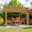 Flat Roof Wooden Pergola with Open Slatted Design - Modern Garden Pergola Structure