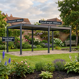 6m x 3m Freestanding Aluminium Garden Pergola with Adjustable Louvred Roof – Anthracite Grey