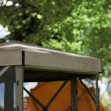 3x3m Brown Hexagon Pop Up Gazebo - Waterproof, UV Resistant Party Tent with Netting & Carry Bag for Garden and Patio