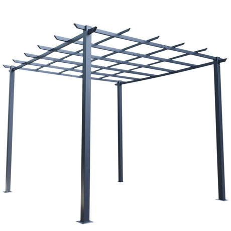 3m x 3m Metal Gazebo Pergola – Trellis Side Panels Garden Shelter