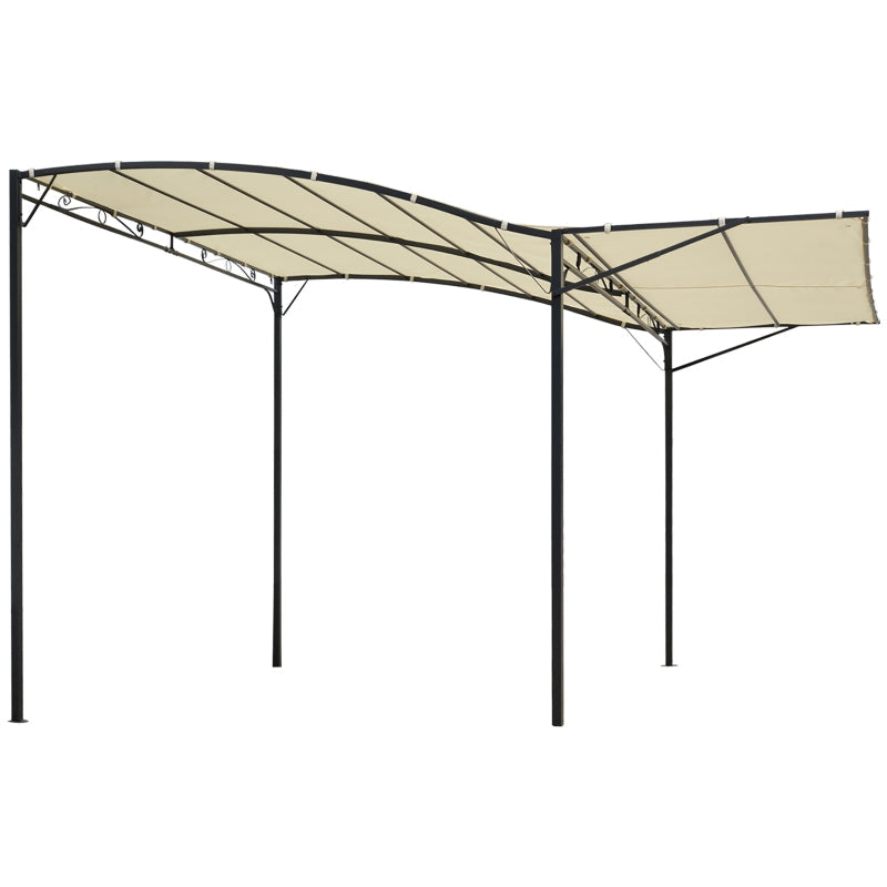 3m x 2.5m Wall Mounted Metal Pergola – Outdoor Patio Shelter