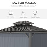 Grey 3m x 3.7m Hardtop Gazebo